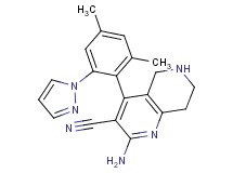 2-amino-4-[2,4-dimethyl-6-(1H-pyrazol-1-yl)phenyl]-5,6,7,8-tetrahydro-1,6-naphthyridine-3-carbonitrile