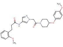 N-(1-{2-[4-(4-methoxyphenoxy)-1-piperidinyl]-2-oxoethyl}-1H-pyrazol-4-yl)-3-(2-methoxyphenyl)propanamide