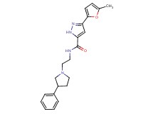 3-(5-methyl-2-furyl)-N-[2-(3-phenylpyrrolidin-1-yl)ethyl]-1H-pyrazole-5-carboxamide