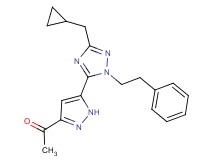 1-{5-[3-(cyclopropylmethyl)-1-(2-phenylethyl)-1H-1,2,4-triazol-5-yl]-1H-pyrazol-3-yl}ethanone