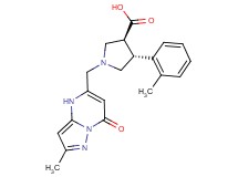 (3S*,4R*)-1-[(2-methyl-7-oxo-4,7-dihydropyrazolo[1,5-a]pyrimidin-5-yl)methyl]-4-(2-methylphenyl)pyrrolidine-3-carboxylic acid