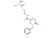 1-(3-fluorobenzyl)-N-{2-[(4-methyl-4H-1,2,4-triazol-3-yl)thio]ethyl}-6-oxo-3-piperidinecarboxamide
