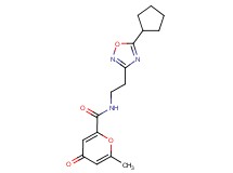 N-[2-(5-cyclopentyl-1,2,4-oxadiazol-3-yl)ethyl]-6-methyl-4-oxo-4H-pyran-2-carboxamide