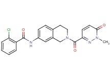 2-chloro-N-{2-[(1-methyl-6-oxo-1,6-dihydro-3-pyridazinyl)carbonyl]-1,2,3,4-tetrahydro-7-isoquinolinyl}benzamide