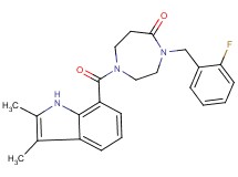 1-[(2,3-dimethyl-1H-indol-7-yl)carbonyl]-4-(2-fluorobenzyl)-1,4-diazepan-5-one