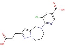 6-[2-(2-carboxyethyl)-7,8-dihydro-4H-pyrazolo[1,5-a][1,4]diazepin-5(6H)-yl]-5-chloronicotinic acid