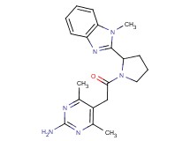 4,6-dimethyl-5-{2-[2-(1-methyl-1H-benzimidazol-2-yl)-1-pyrrolidinyl]-2-oxoethyl}-2-pyrimidinamine
