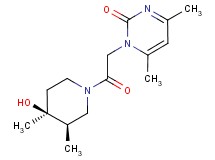 1-{2-[(3R*,4S*)-4-hydroxy-3,4-dimethylpiperidin-1-yl]-2-oxoethyl}-4,6-dimethylpyrimidin-2(1H)-one