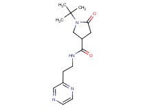 1-tert-butyl-5-oxo-N-[2-(2-pyrazinyl)ethyl]-3-pyrrolidinecarboxamide