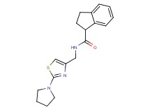 N-[(2-pyrrolidin-1-yl-1,3-thiazol-4-yl)methyl]indane-1-carboxamide