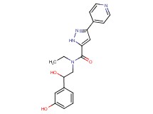 N-ethyl-N-[2-hydroxy-2-(3-hydroxyphenyl)ethyl]-3-pyridin-4-yl-1H-pyrazole-5-carboxamide