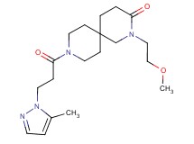 2-(2-methoxyethyl)-9-[3-(5-methyl-1H-pyrazol-1-yl)propanoyl]-2,9-diazaspiro[5.5]undecan-3-one