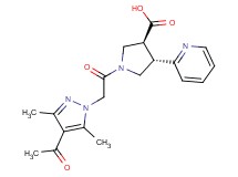 (3S*,4S*)-1-[(4-acetyl-3,5-dimethyl-1H-pyrazol-1-yl)acetyl]-4-pyridin-2-ylpyrrolidine-3-carboxylic acid