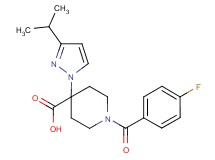 1-(4-fluorobenzoyl)-4-(3-isopropyl-1H-pyrazol-1-yl)piperidine-4-carboxylic acid