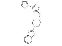2-(4-{[3-(2-thienyl)-1,2,4-oxadiazol-5-yl]methyl}-1-piperazinyl)-1,3-benzothiazole