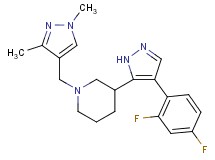 3-[4-(2,4-difluorophenyl)-1H-pyrazol-5-yl]-1-[(1,3-dimethyl-1H-pyrazol-4-yl)methyl]piperidine