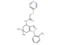 N-[6,6-dimethyl-1-(2-methylphenyl)-4,5,6,7-tetrahydro-1H-indazol-4-yl]-2-(4-pyridinylthio)acetamide