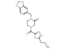 1-(1,3-benzodioxol-5-ylmethyl)-4-[(5-propyl-1,3,4-oxadiazol-2-yl)carbonyl]piperazin-2-one