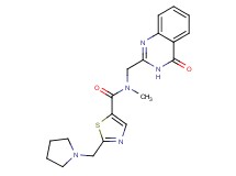 N-methyl-N-[(4-oxo-3,4-dihydro-2-quinazolinyl)methyl]-2-(1-pyrrolidinylmethyl)-1,3-thiazole-5-carboxamide