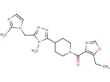 1-[(5-ethyl-1,3-oxazol-4-yl)carbonyl]-4-{4-methyl-5-[(2-methyl-1H-imidazol-1-yl)methyl]-4H-1,2,4-triazol-3-yl}piperidine