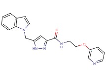 5-(1H-indol-1-ylmethyl)-N-[2-(3-pyridinyloxy)ethyl]-1H-pyrazole-3-carboxamide