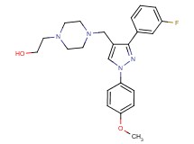 2-(4-{[3-(3-fluorophenyl)-1-(4-methoxyphenyl)-1H-pyrazol-4-yl]methyl}-1-piperazinyl)ethanol