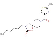 3-hexyl-8-[(2-methyl-1,3-thiazol-4-yl)carbonyl]-1-oxa-3,8-diazaspiro[4.5]decan-2-one