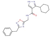 N-[(3-benzyl-1,2,4-oxadiazol-5-yl)methyl]-3-cyclohexyl-1H-pyrazole-4-carboxamide