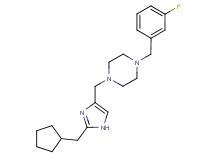 1-{[2-(cyclopentylmethyl)-1H-imidazol-4-yl]methyl}-4-(3-fluorobenzyl)piperazine