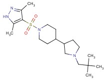 4-[1-(2,2-dimethylpropyl)-3-pyrrolidinyl]-1-[(3,5-dimethyl-1H-pyrazol-4-yl)sulfonyl]piperidine