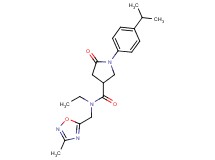 N-ethyl-1-(4-isopropylphenyl)-N-[(3-methyl-1,2,4-oxadiazol-5-yl)methyl]-5-oxo-3-pyrrolidinecarboxamide