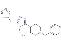 4-({4-[4-ethyl-5-(1H-1,2,4-triazol-1-ylmethyl)-4H-1,2,4-triazol-3-yl]piperidin-1-yl}methyl)pyridine