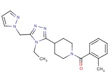 4-[4-ethyl-5-(1H-pyrazol-1-ylmethyl)-4H-1,2,4-triazol-3-yl]-1-(2-methylbenzoyl)piperidine
