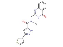 N-methyl-N-[(4-oxo-3,4-dihydro-2-quinazolinyl)methyl]-3-(3-thienyl)-1H-pyrazole-5-carboxamide