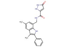 N-[(3,5-dimethyl-2-phenyl-1H-indol-7-yl)methyl]-5-oxo-2,5-dihydro-1H-pyrazole-3-carboxamide