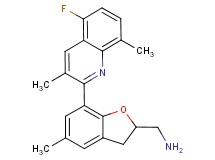1-[7-(5-fluoro-3,8-dimethylquinolin-2-yl)-5-methyl-2,3-dihydro-1-benzofuran-2-yl]methanamine