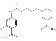 1-{3-[({[4-(aminocarbonyl)-3-chlorophenyl]amino}carbonyl)amino]propyl}piperidine-3-carboxamide