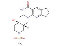 2-[(4aR*,8aR*)-4a-hydroxy-7-(methylsulfonyl)octahydro-2,7-naphthyridin-2(1H)-yl]-6,7-dihydro-5H-cyclopenta[b]pyridine-3-carboxamide