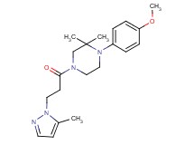1-(4-methoxyphenyl)-2,2-dimethyl-4-[3-(5-methyl-1H-pyrazol-1-yl)propanoyl]piperazine