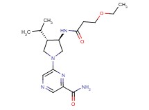 6-{(3R*,4S*)-3-[(3-ethoxypropanoyl)amino]-4-isopropyl-1-pyrrolidinyl}-2-pyrazinecarboxamide