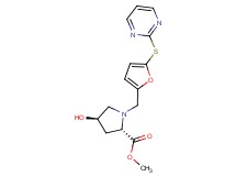 methyl (2S*,4R*)-4-hydroxy-1-{[5-(pyrimidin-2-ylthio)-2-furyl]methyl}pyrrolidine-2-carboxylate