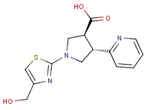 (3S*,4S*)-1-[4-(hydroxymethyl)-1,3-thiazol-2-yl]-4-pyridin-2-ylpyrrolidine-3-carboxylic acid