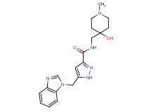 5-(1H-benzimidazol-1-ylmethyl)-N-[(4-hydroxy-1-methylpiperidin-4-yl)methyl]-1H-pyrazole-3-carboxamide