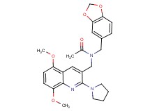 N-(1,3-benzodioxol-5-ylmethyl)-N-{[5,8-dimethoxy-2-(1-pyrrolidinyl)-3-quinolinyl]methyl}acetamide