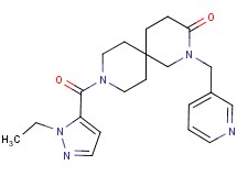 9-[(1-ethyl-1H-pyrazol-5-yl)carbonyl]-2-(pyridin-3-ylmethyl)-2,9-diazaspiro[5.5]undecan-3-one