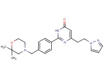2-{4-[(2,2-dimethylmorpholin-4-yl)methyl]phenyl}-6-[2-(1H-pyrazol-1-yl)ethyl]pyrimidin-4(3H)-one