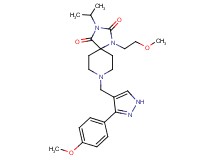 3-isopropyl-1-(2-methoxyethyl)-8-{[3-(4-methoxyphenyl)-1H-pyrazol-4-yl]methyl}-1,3,8-triazaspiro[4.5]decane-2,4-dione