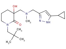 3-{[[(5-cyclopropyl-1H-pyrazol-3-yl)methyl](methyl)amino]methyl}-1-(2,2-dimethylpropyl)-3-hydroxy-2-piperidinone