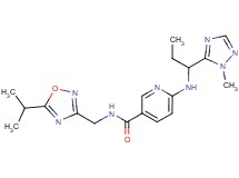 N-[(5-isopropyl-1,2,4-oxadiazol-3-yl)methyl]-6-{[1-(1-methyl-1H-1,2,4-triazol-5-yl)propyl]amino}nicotinamide