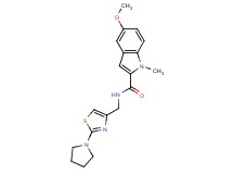 5-methoxy-1-methyl-N-{[2-(1-pyrrolidinyl)-1,3-thiazol-4-yl]methyl}-1H-indole-2-carboxamide